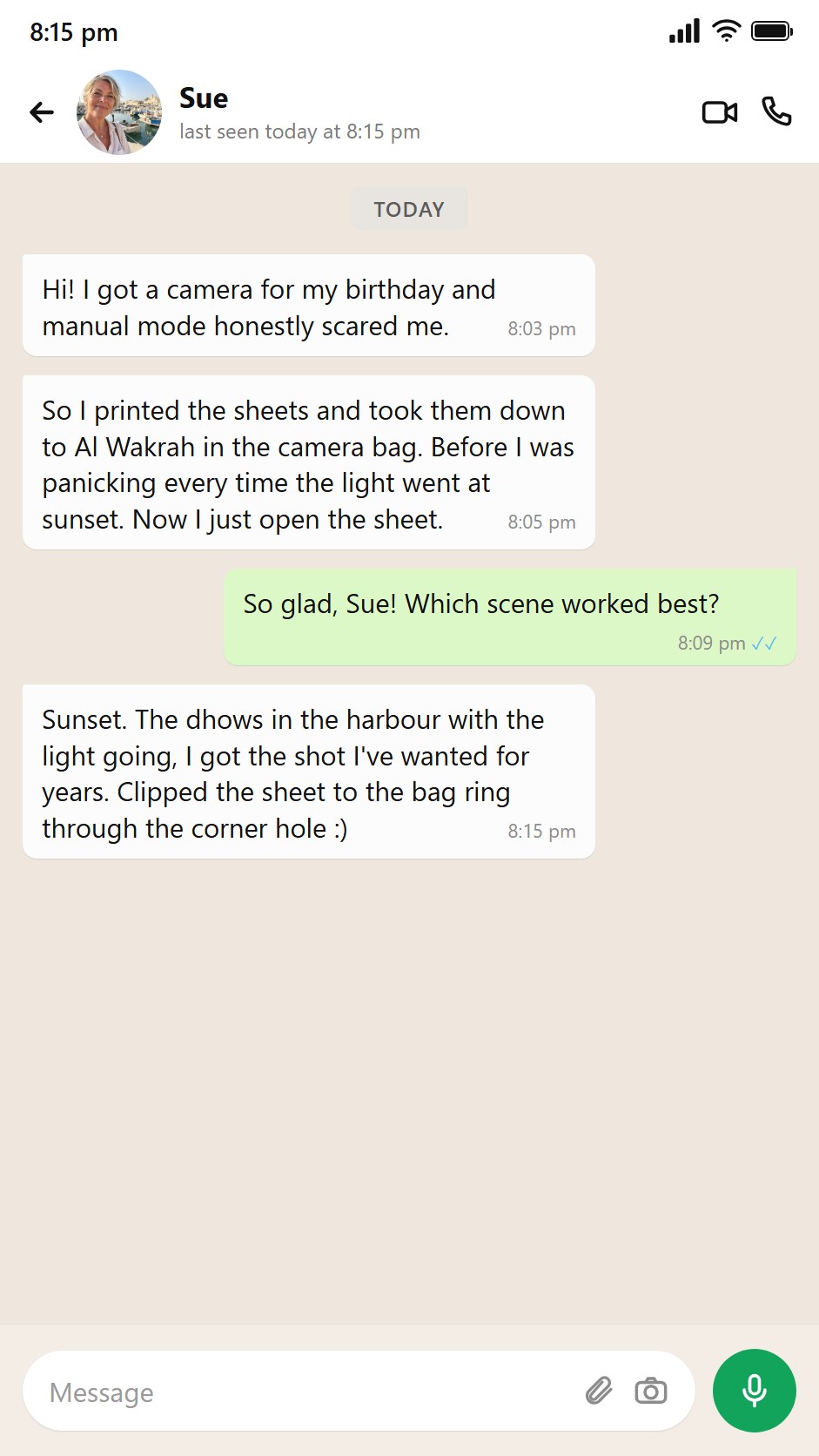 Someone printed the sheets and took them on a trip in the camera bag